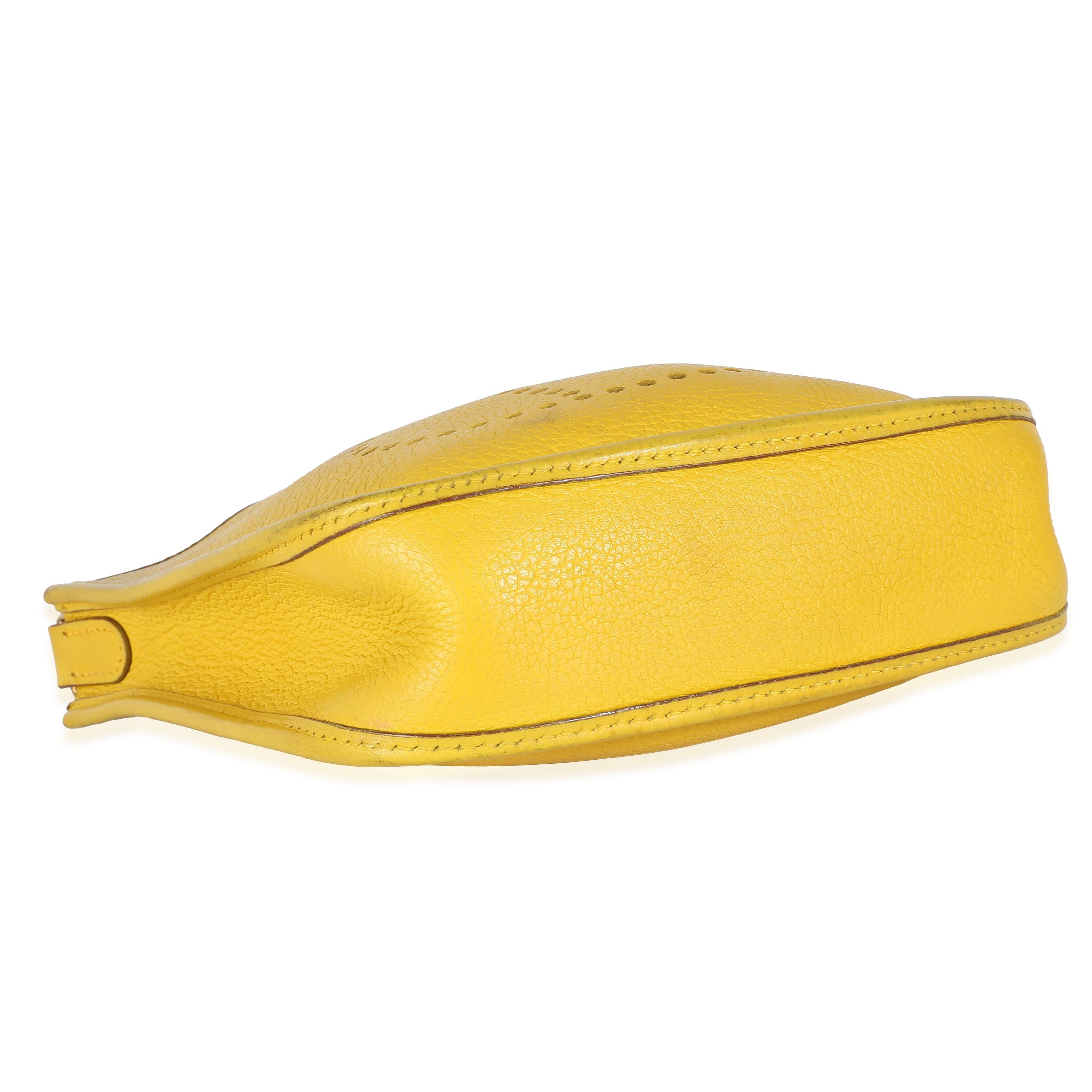 Hermès Jaune Ambre Clemence Mini Evelyne 16 TPM GHW 1