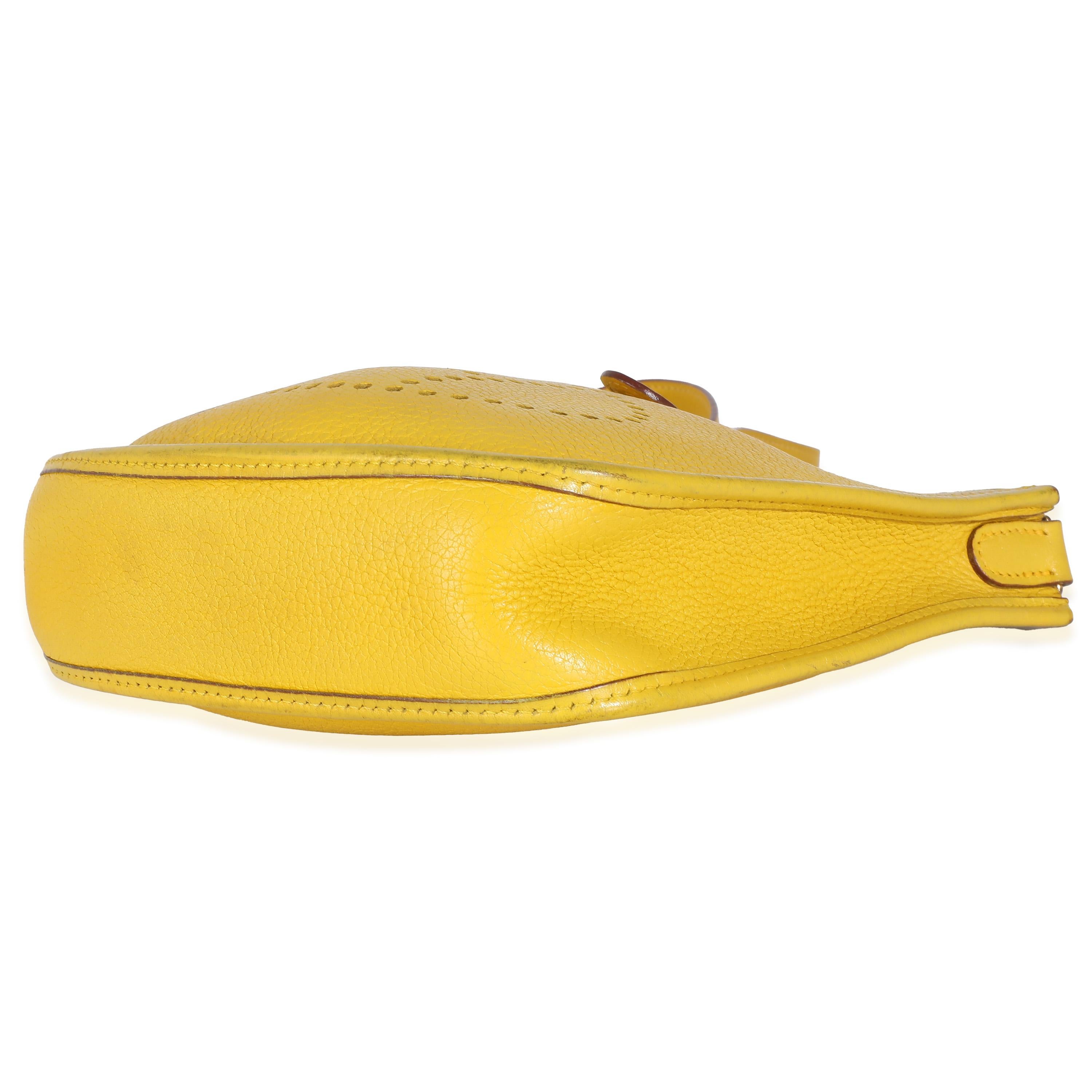 Hermès Jaune Ambre Clemence Mini Evelyne 16 TPM GHW 2