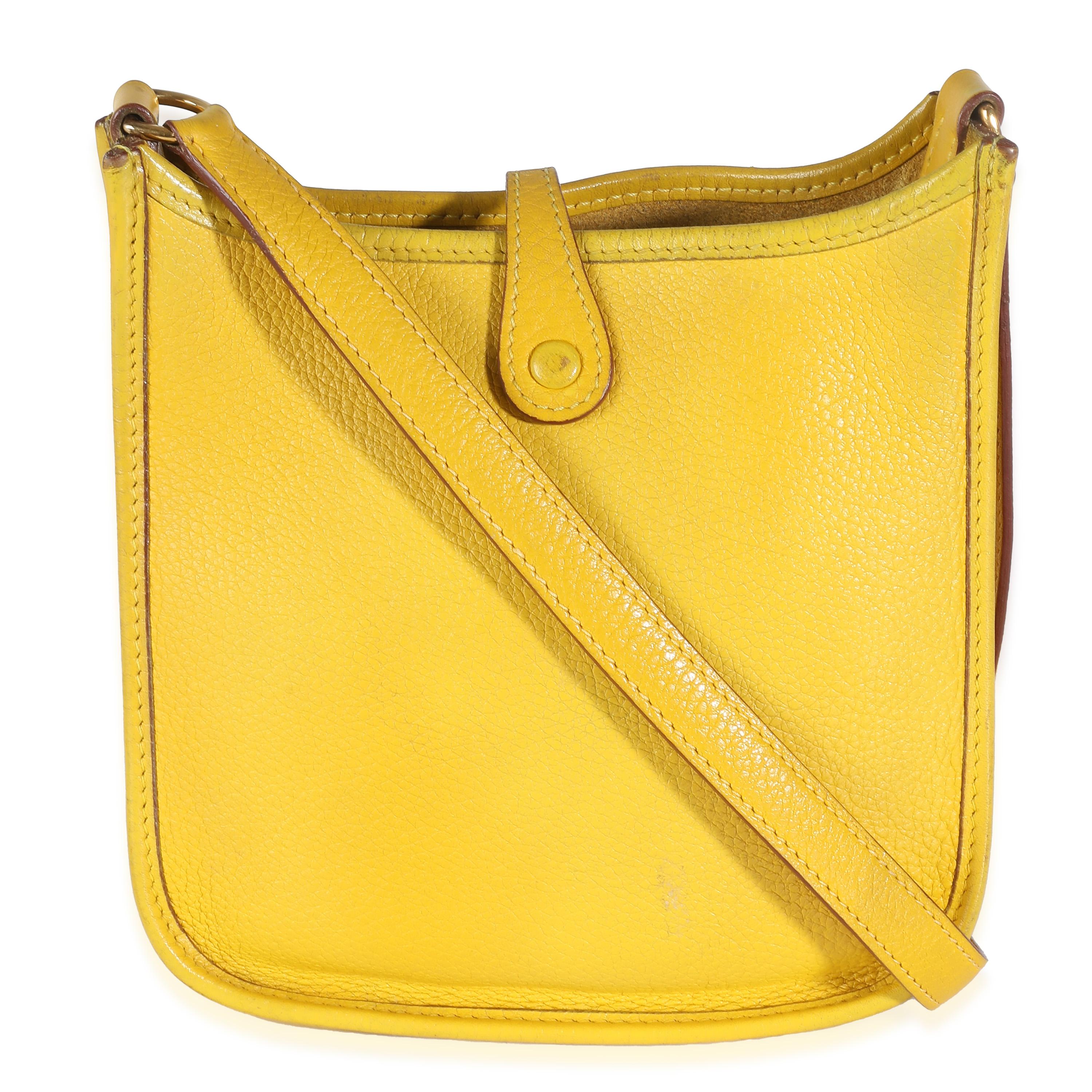 Hermès Jaune Ambre Clemence Mini Evelyne 16 TPM GHW 3