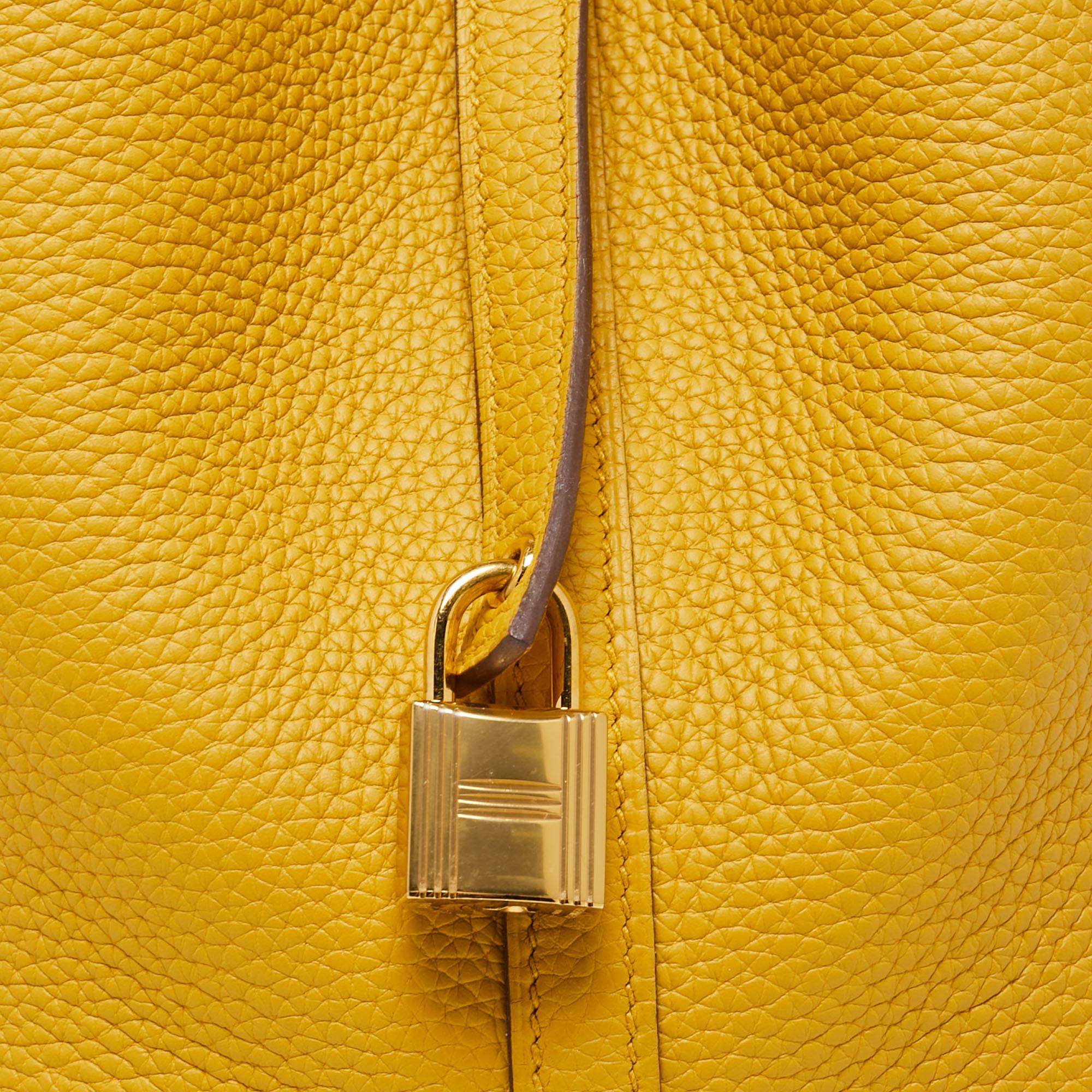 Hermès Jaune Ambre Togo Leather Picotin Lock 22 Bag 8