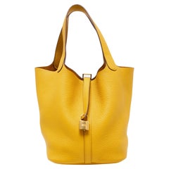 Hermès Jaune Ambre Togo Leather Picotin Lock 22 Bag
