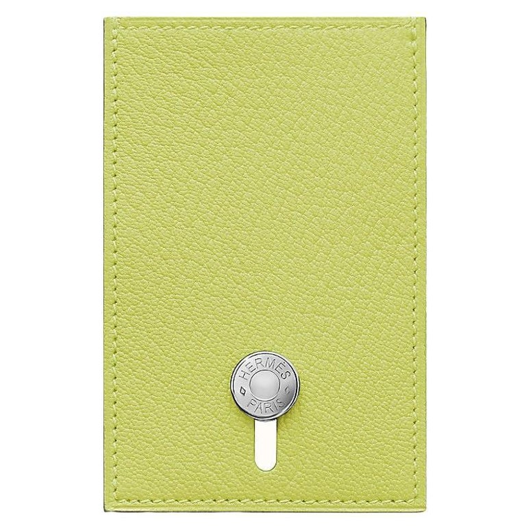 Hermés Jaune Bourgeon Diabolo Card Holder For Sale at 1stDibs