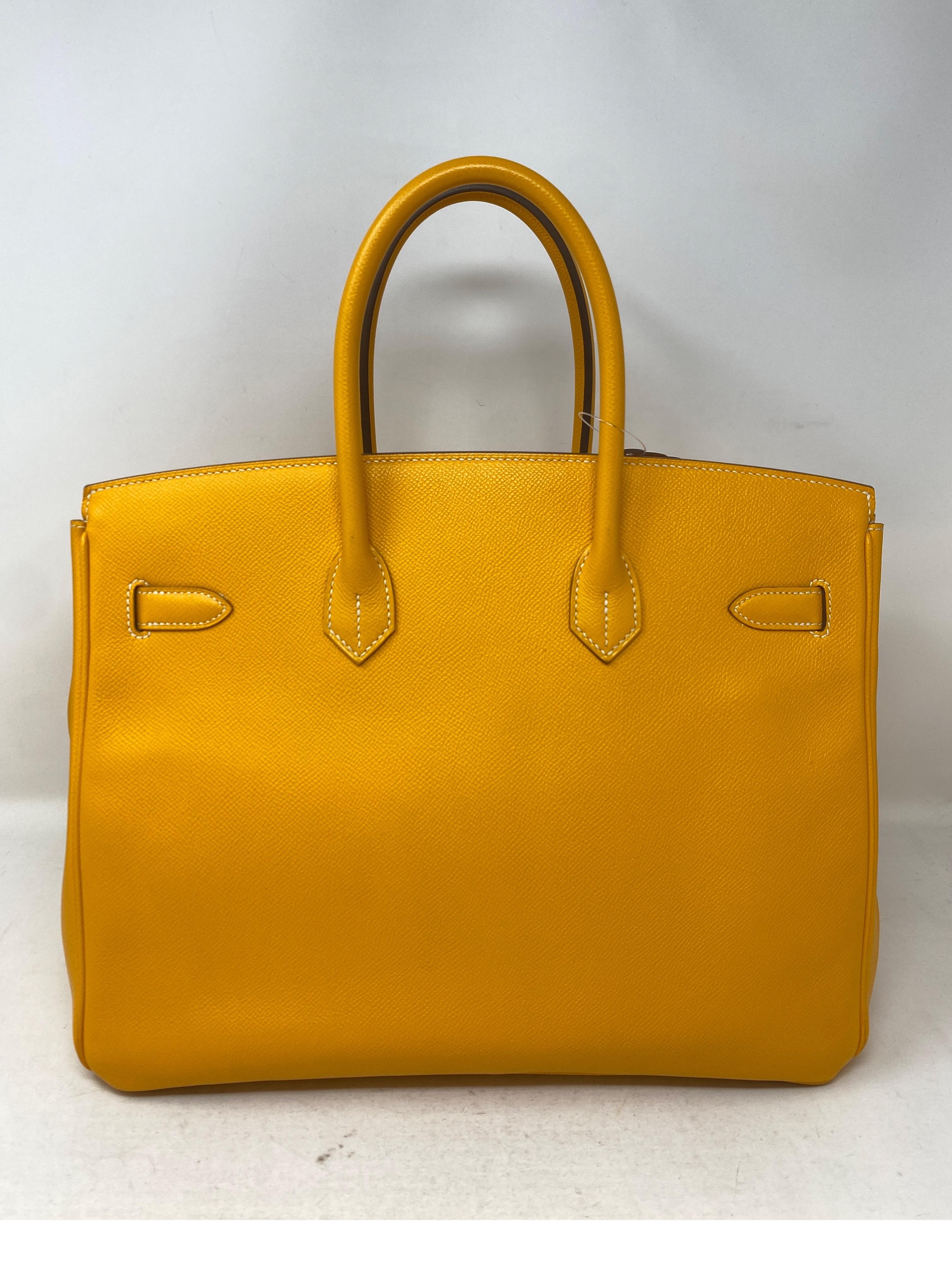 Hermes Jaune Candy Potiron Birkin 35 Bag  In Excellent Condition In Athens, GA