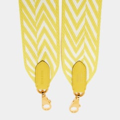 Hermes Jaune Citron/Blanc/Jaune De Naples Toile Swift Leather Shoulder Bag Strap