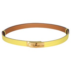Hermès Jaune Citron Epsom Kelly 18 Belt GHW