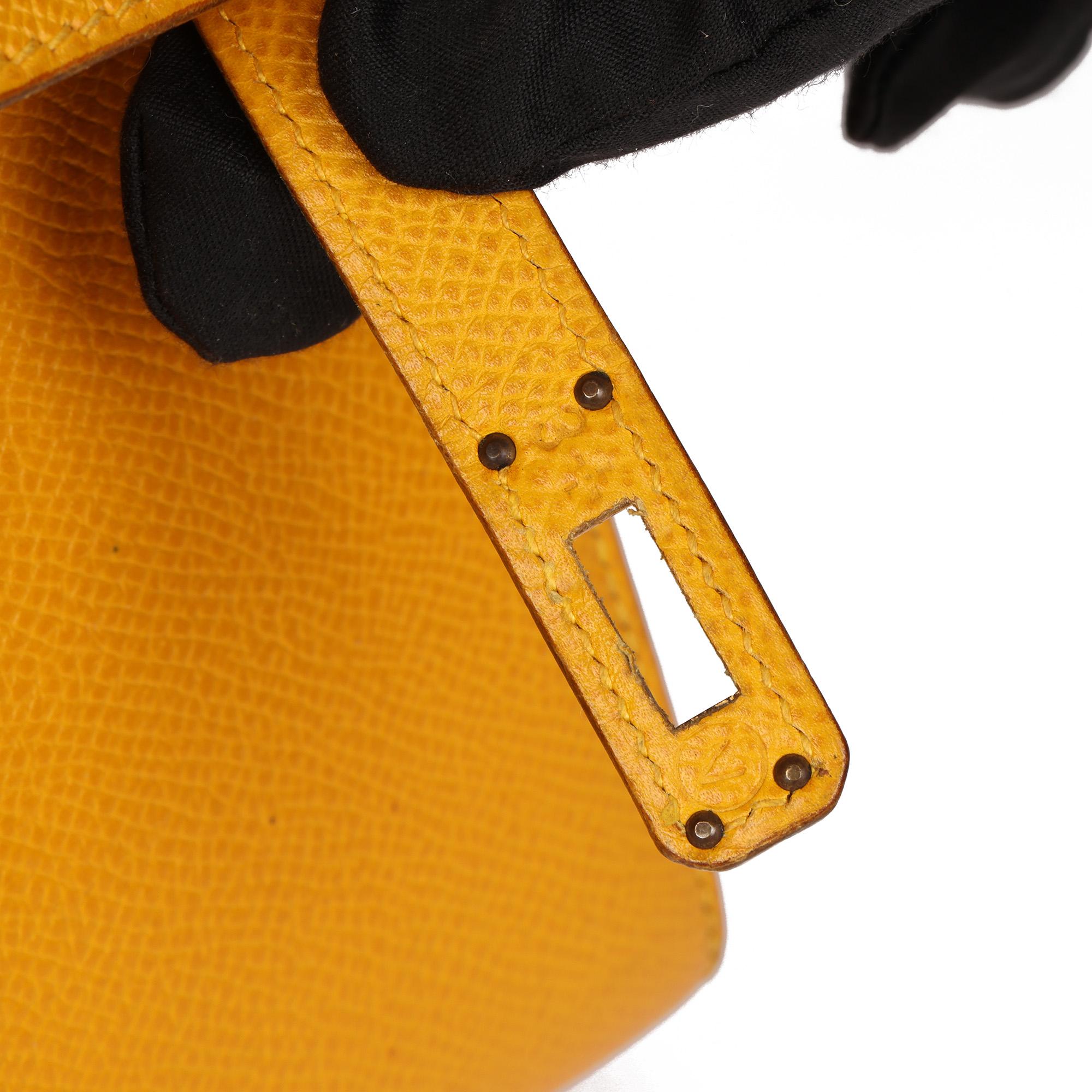 Hermès JAUNE COURCHEVEL LEATHER KELLY 20CM SELLIER For Sale 1