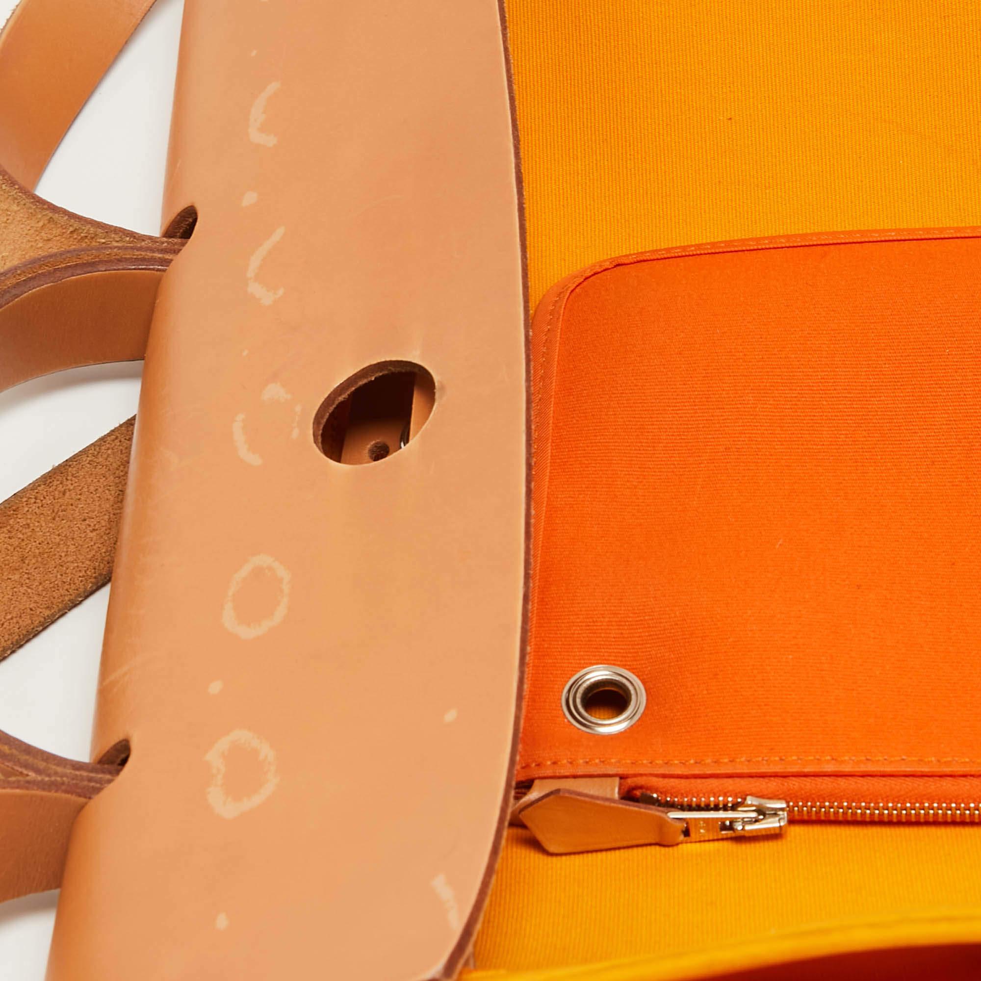 Hermes Jaune D' Or/Orange Canvas and Leather Herbag Zip 39 Bag 8