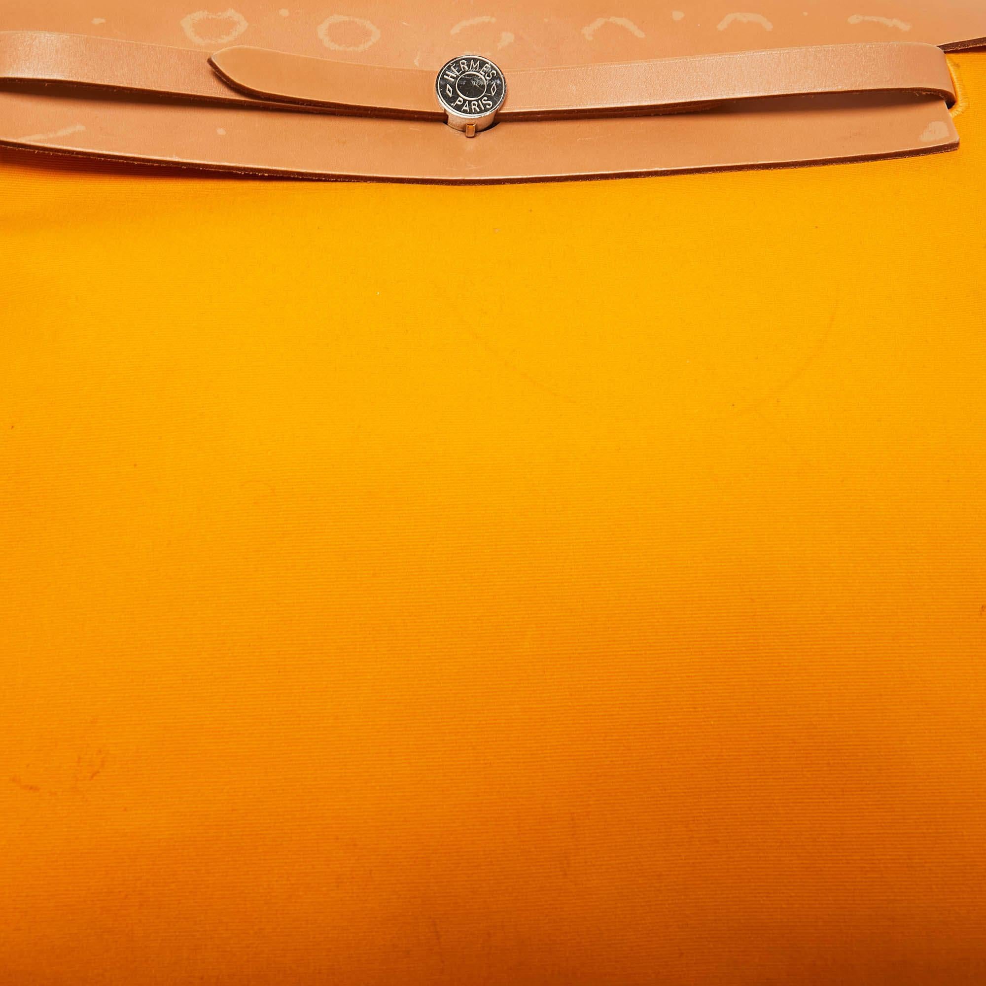 Hermes Jaune D' Or/Orange Canvas and Leather Herbag Zip 39 Bag 10