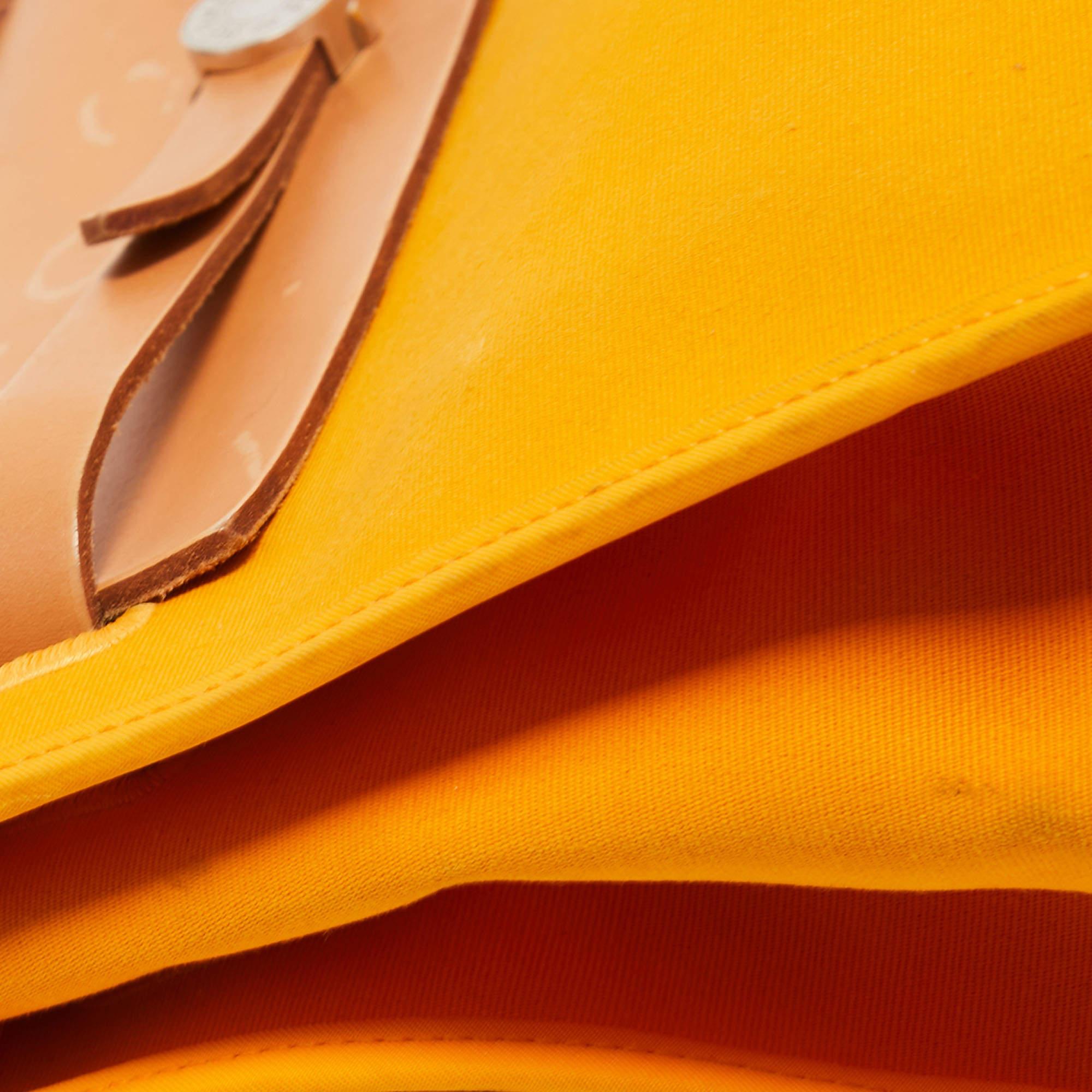 Hermes Jaune D' Or/Orange Canvas and Leather Herbag Zip 39 Bag 12