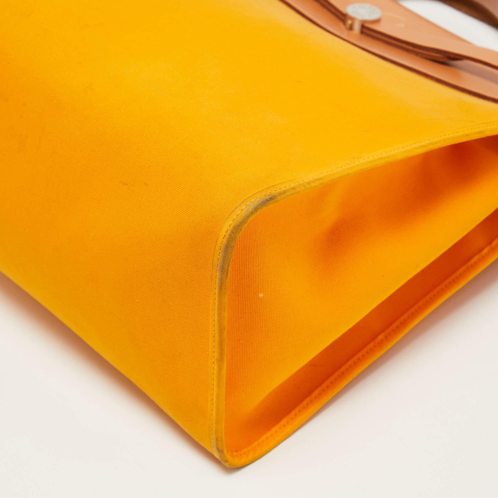 Hermes Jaune D' Or/Orange Canvas and Leather Herbag Zip 39 Bag 14