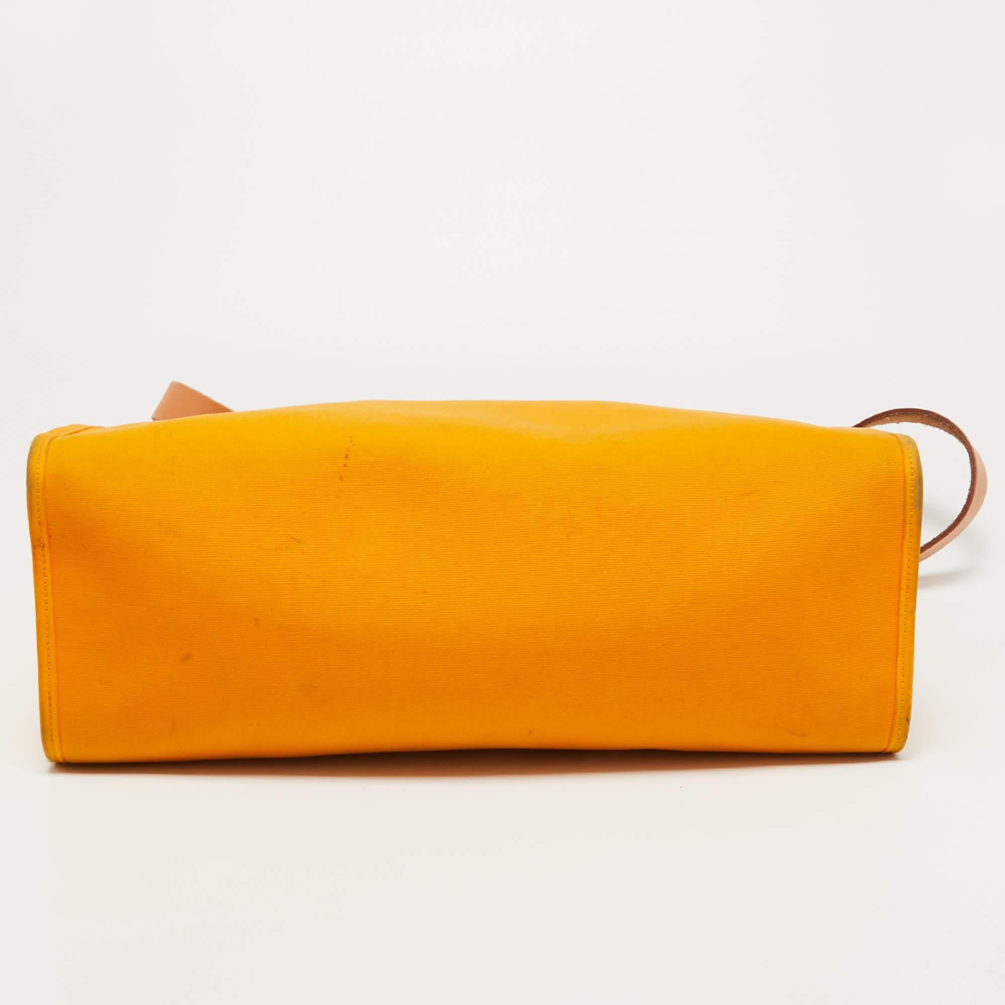 Hermes Jaune D' Or/Orange Canvas and Leather Herbag Zip 39 Bag 1