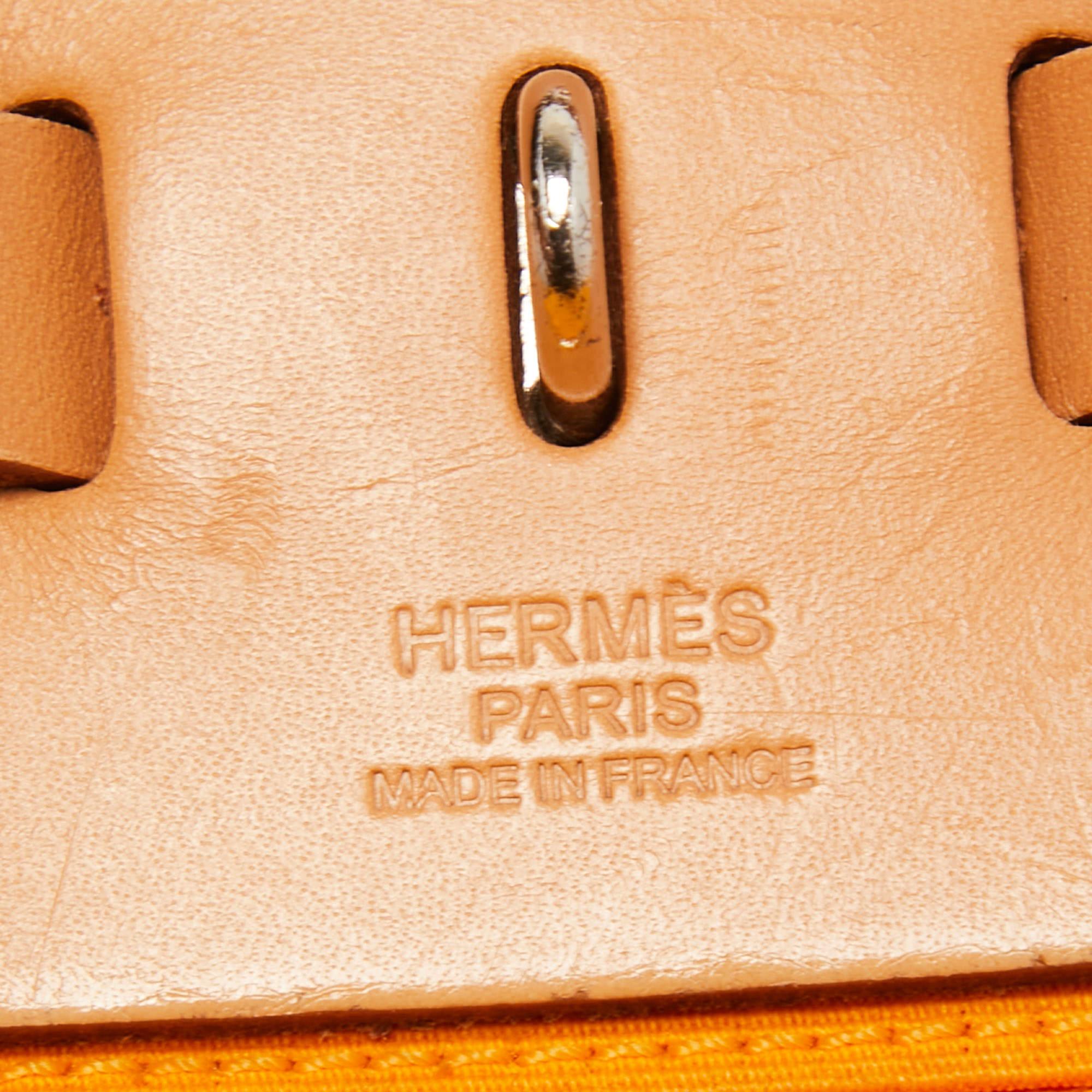 Hermes Jaune D' Or/Orange Canvas and Leather Herbag Zip 39 Bag 3