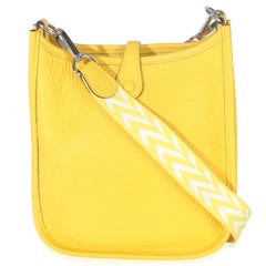Hermès Jaune De Naples Clemence Mini Evelyne TPM PHW