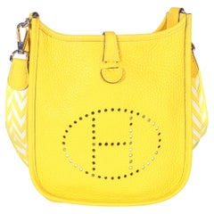 Hermès Jaune De Naples Clemence Mini Evelyne TPM PHW