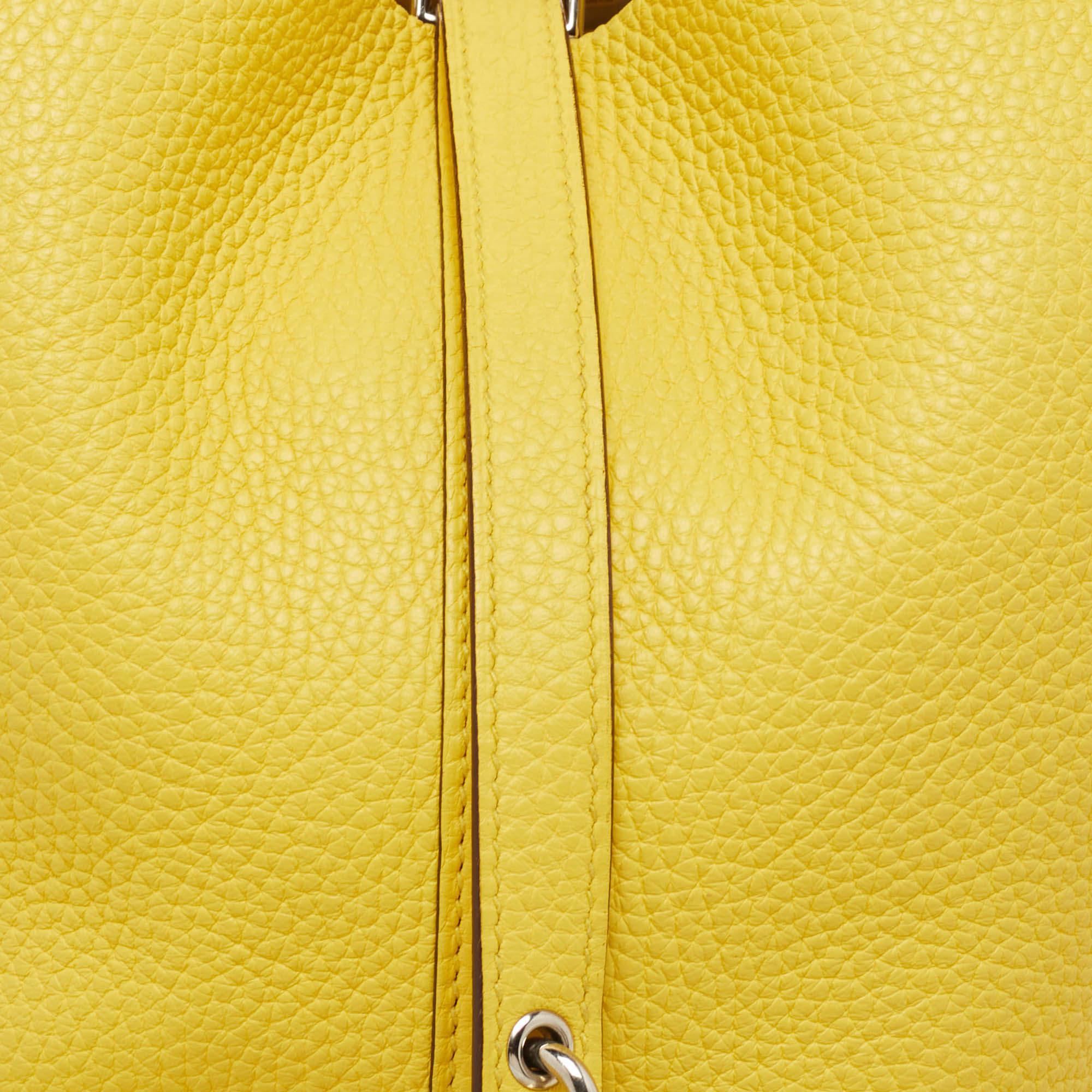 Hermes Jaune de Naples Taurillon Clemence Leder Picotin Lock 18 Tasche Damen im Angebot