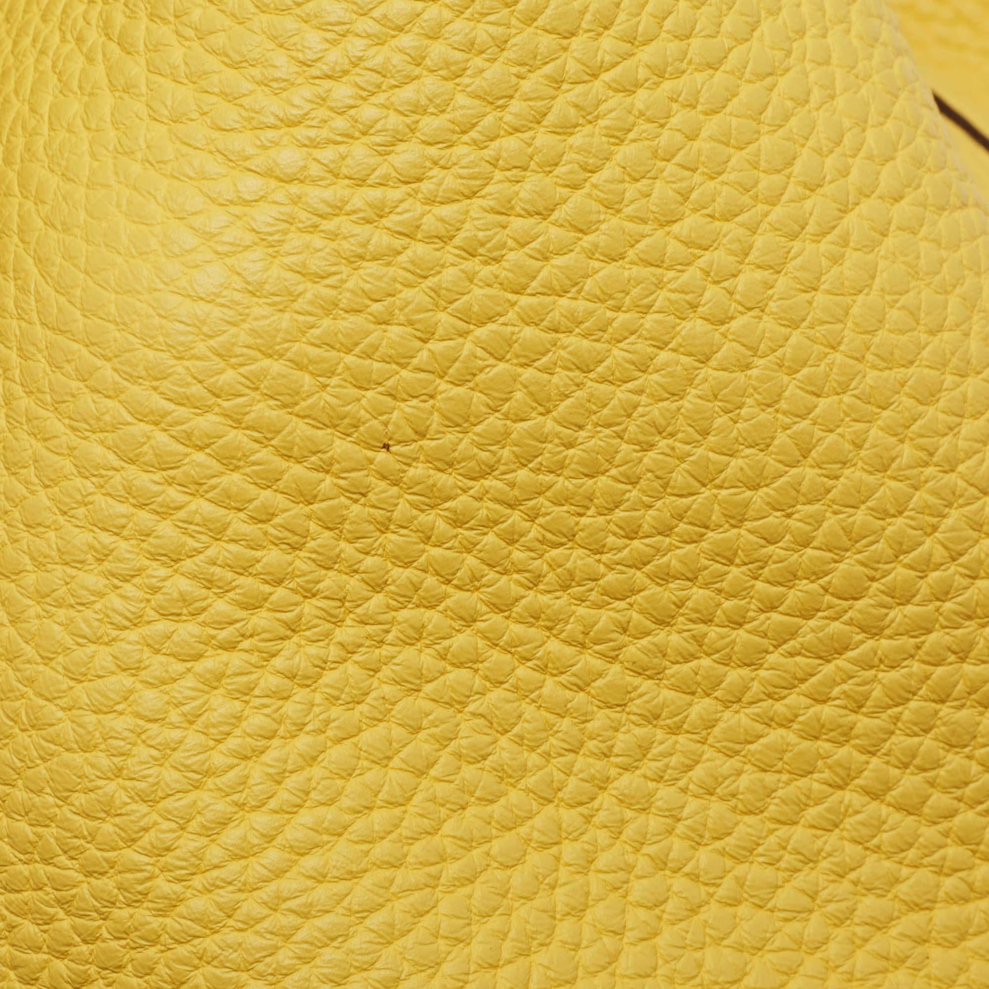 Hermes Jaune de Naples Taurillon Clemence Leder Picotin Lock 18 Tasche im Angebot 4