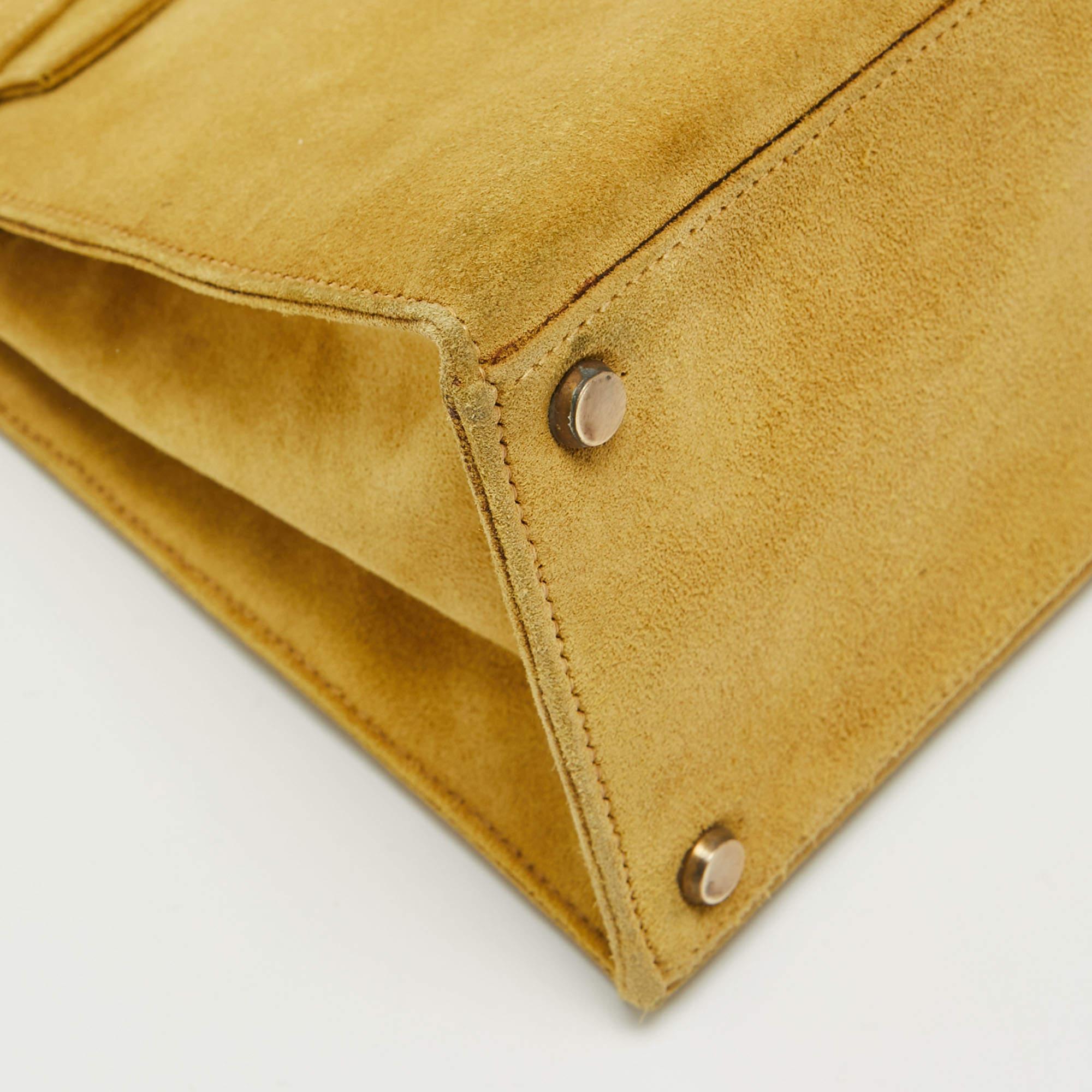 Hermes Jaune Doblis Gold Finish Kelly Sellier 28 Bag In Fair Condition In Dubai, Al Qouz 2