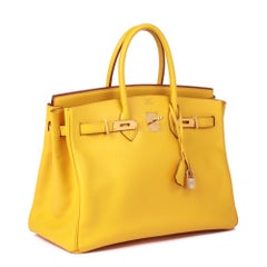 HERMÈS Jaune d'or Epsom Leather Vintage Birkin 35cm