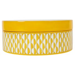 HERMES Jaune d'Or gelb lackiertes Holz SOLEIL D'HERMES MEDIUM Box