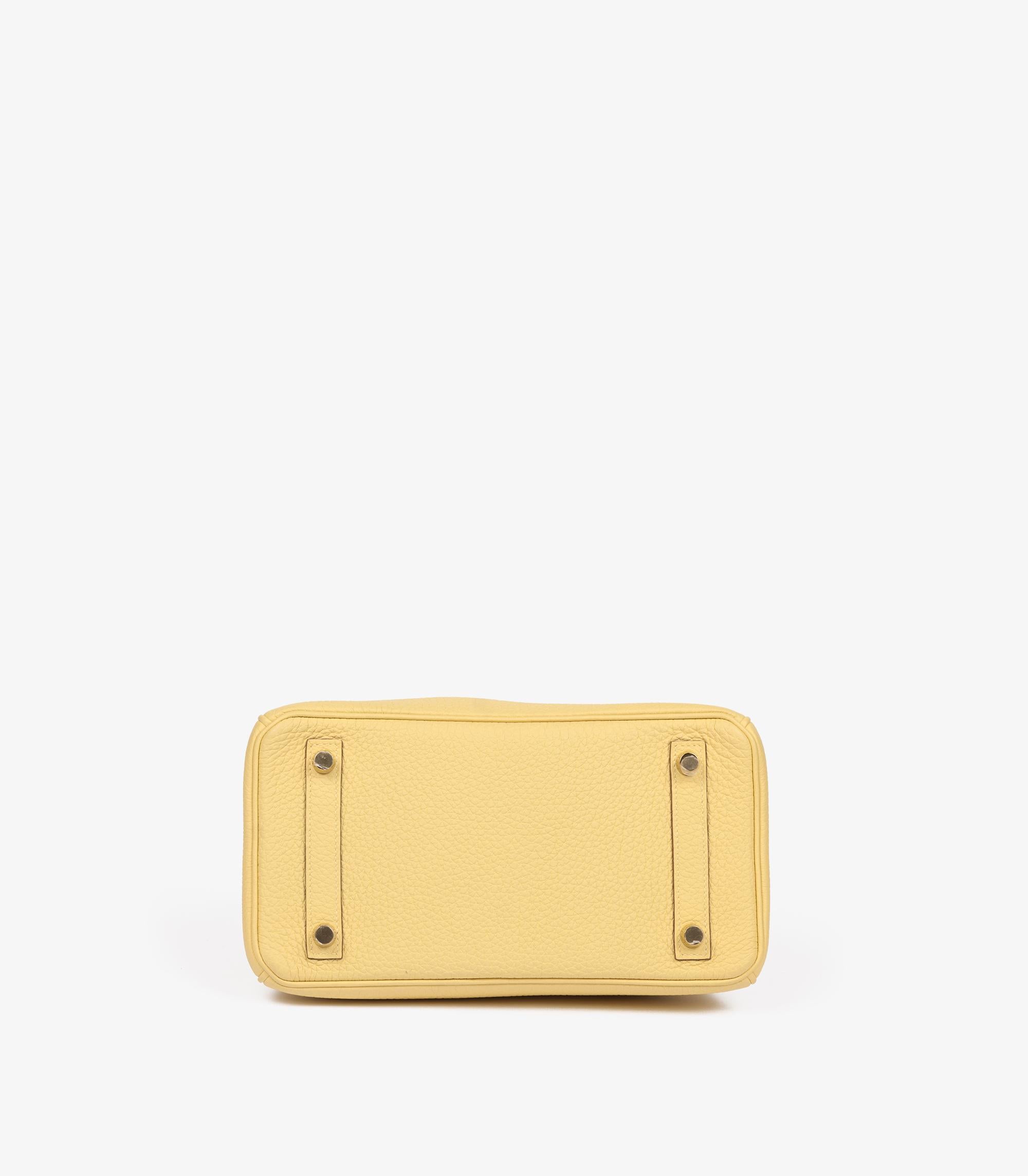 Hermès Jaune Poussin Togo Leather Birkin 25cm Retourne For Sale 1