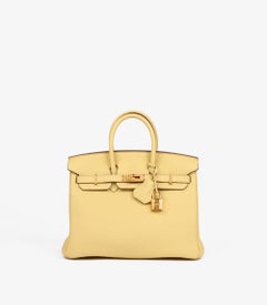 Hermès Jaune Poussin Togo Leather Birkin 25cm Retourne