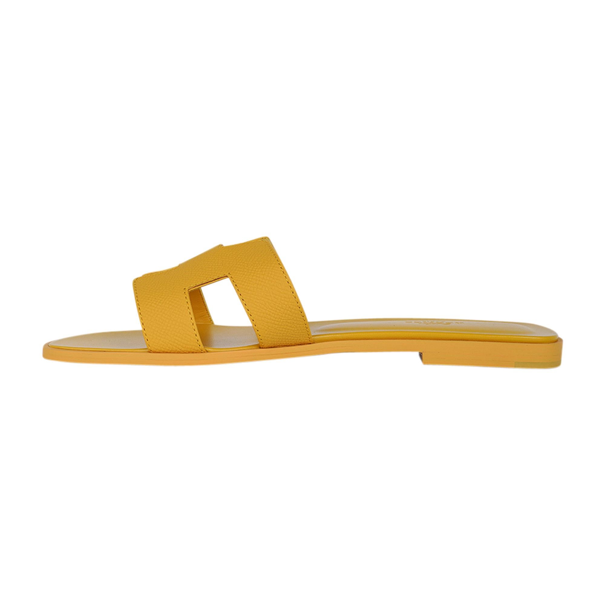 hermes yellow sandals