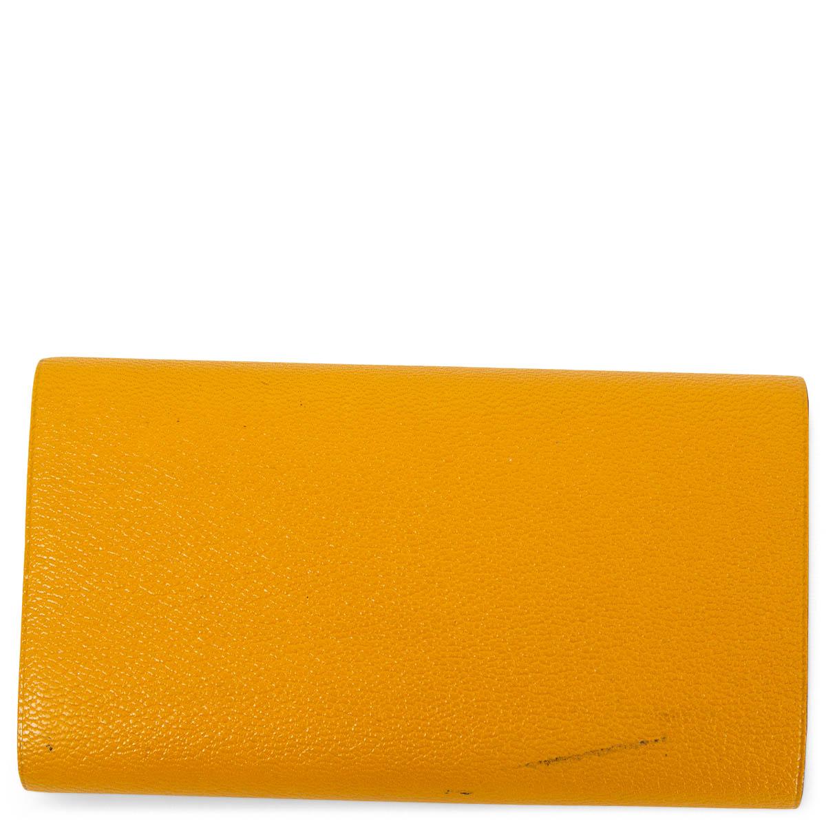 Yellow HERMES Jaune yellow Mysore leather CAHIER ROULE Roll Notebook For Sale