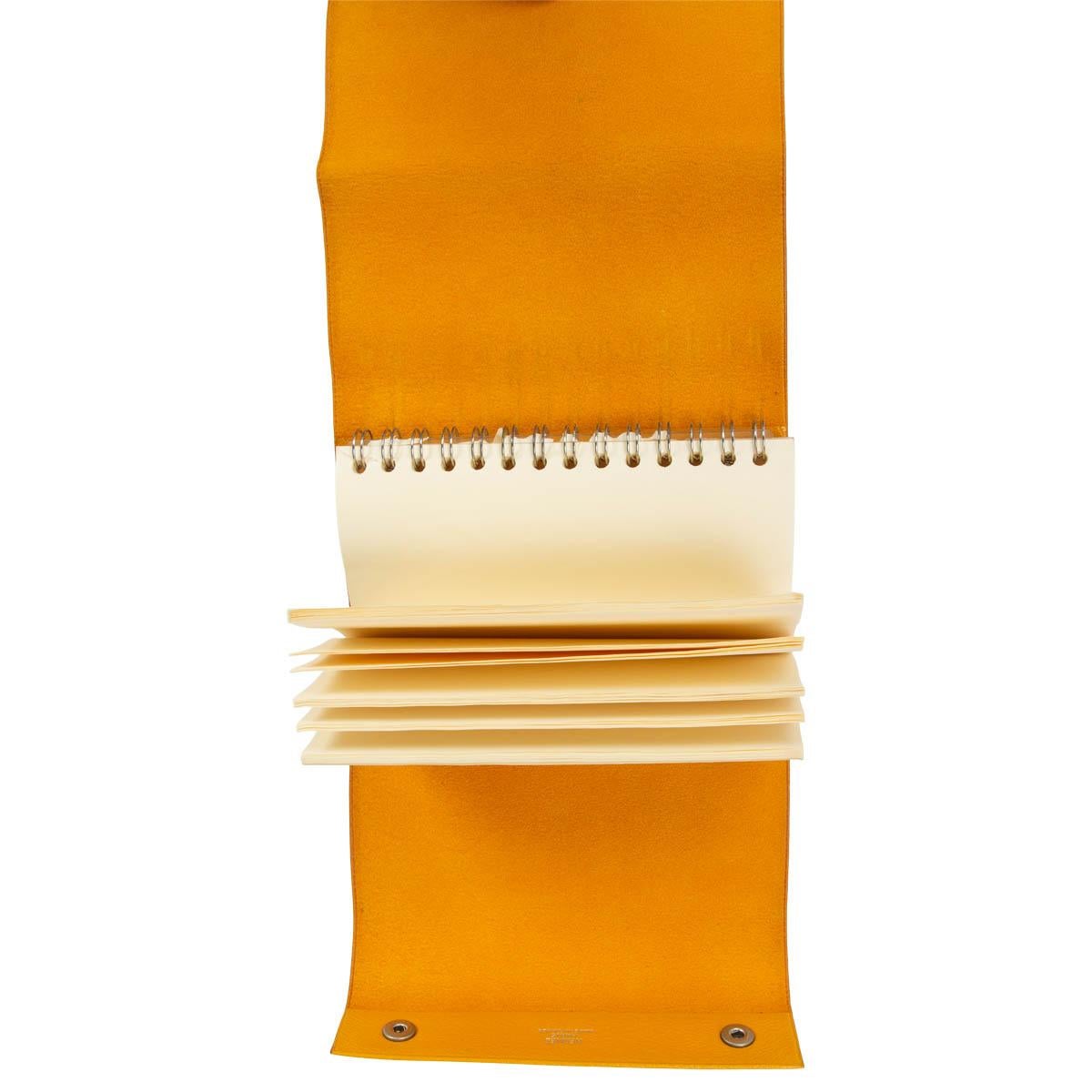 Women's HERMES Jaune yellow Mysore leather CAHIER ROULE Roll Notebook For Sale