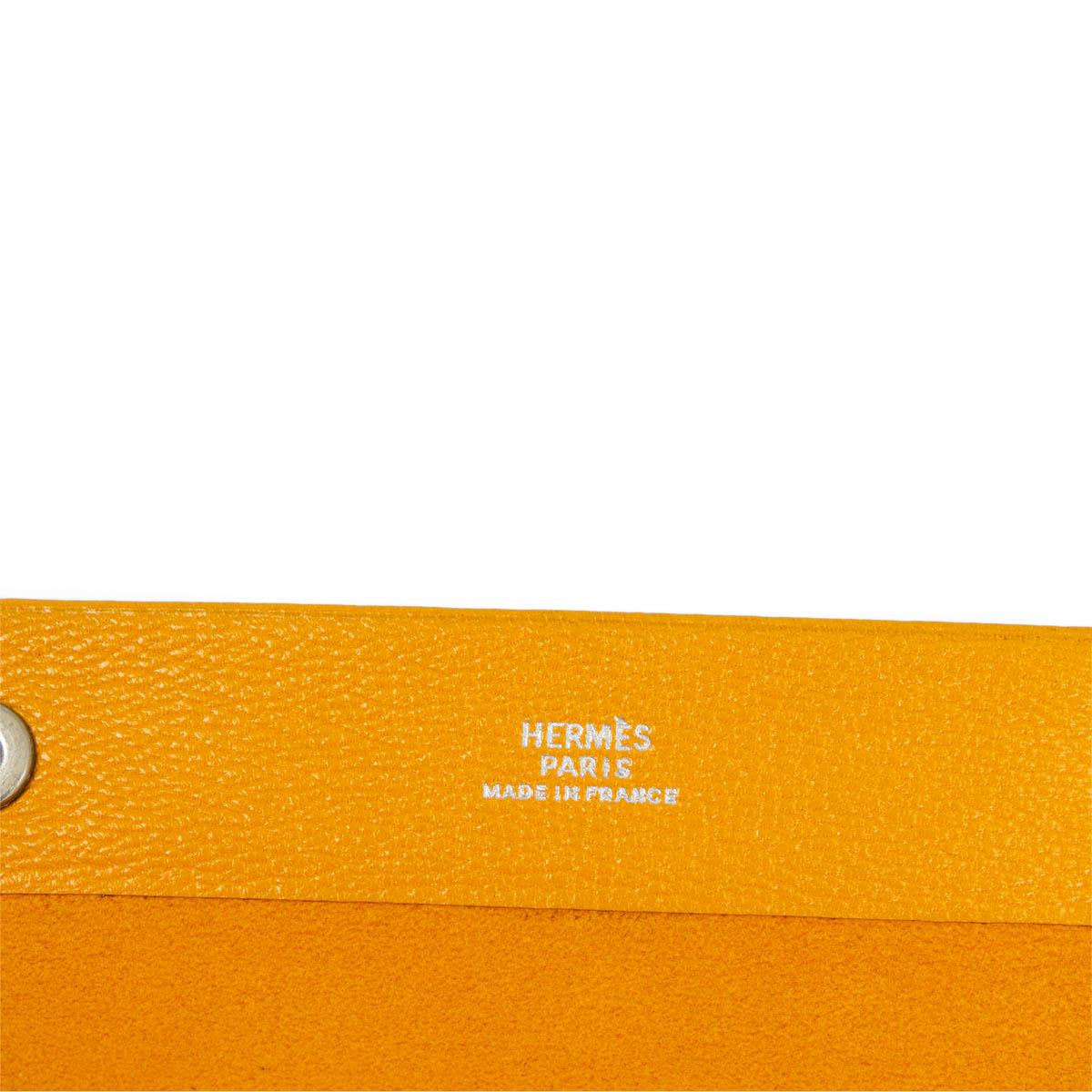 HERMES Jaune yellow Mysore leather CAHIER ROULE Roll Notebook For Sale 1