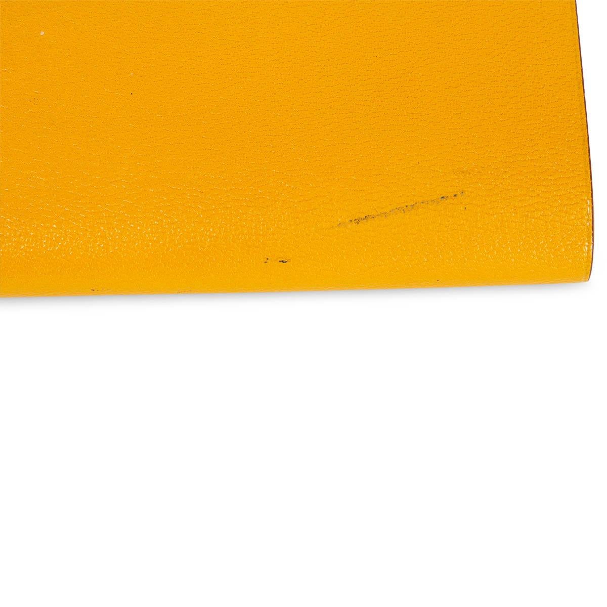 HERMES Jaune yellow Mysore leather CAHIER ROULE Roll Notebook For Sale 3