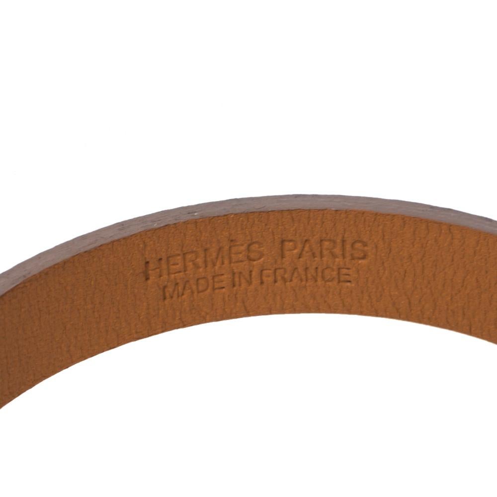 Hermès Java 10 White Leather Gold Plated Bracelet XS 1