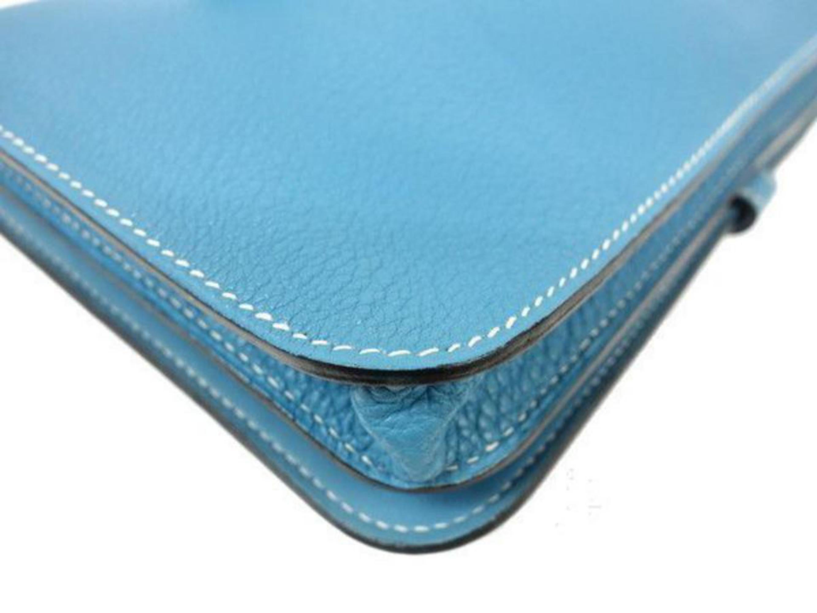 Hermès Jean Dogon Fanny Pack Belt Waist Pouch 233789 Blue Leather Cross Body Bag For Sale 5