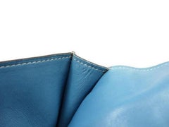 Hermès Jean Dogon Fanny Pack Belt Waist Pouch 233789 Blue Leather Cross Body Bag