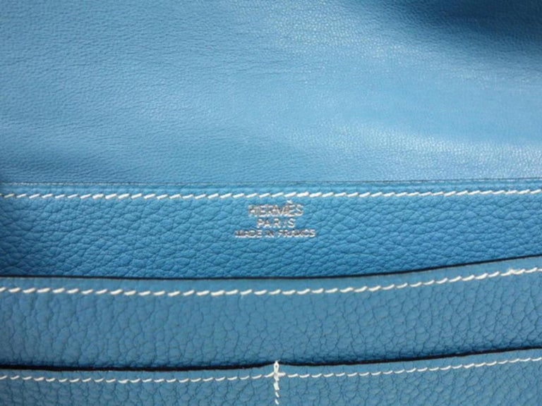 Hermès Jean Dogon Fanny Pack Belt Waist Pouch 233789 Blue Leather Cross ...