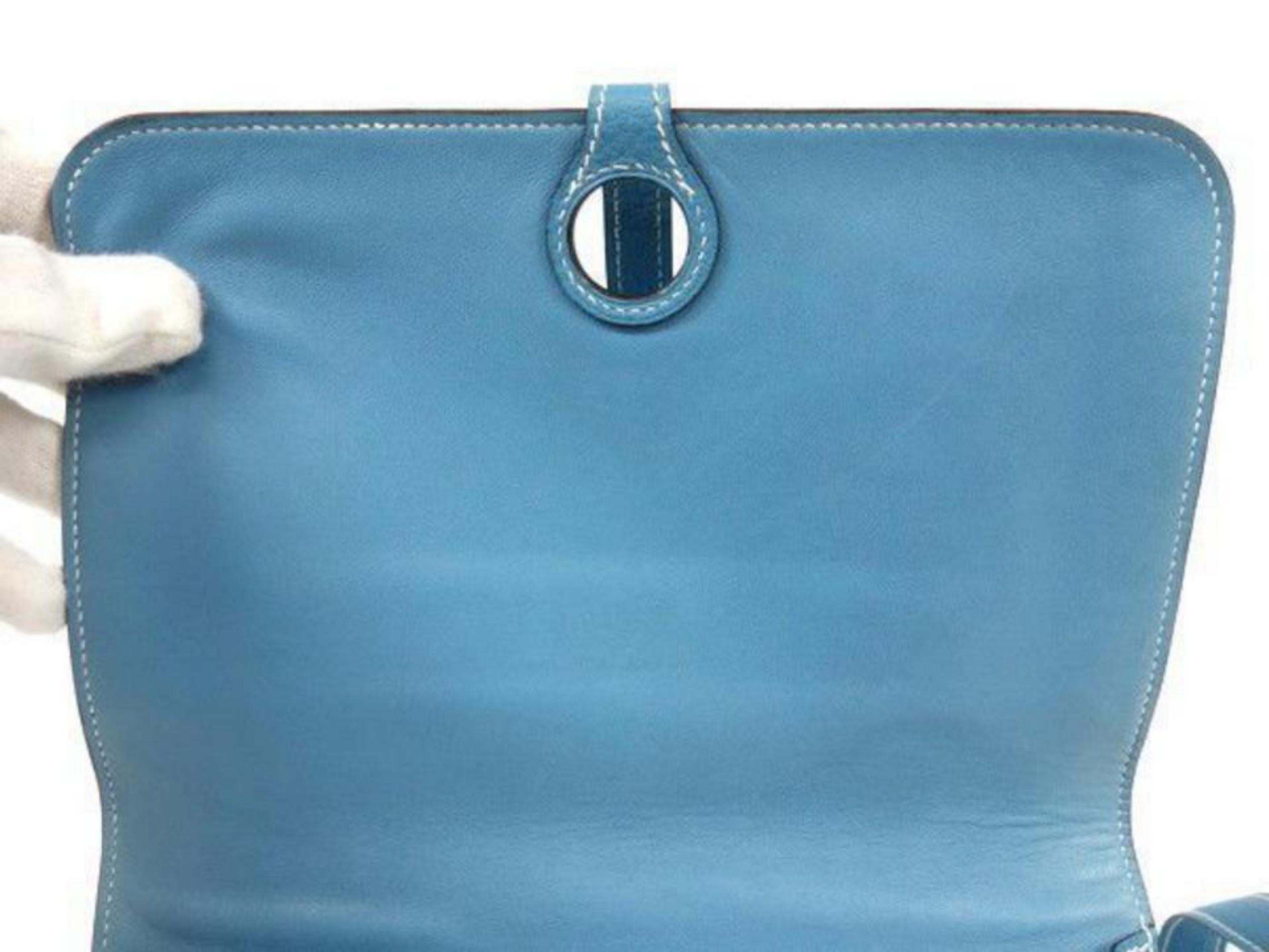 Hermès Jean Dogon Fanny Pack Belt Waist Pouch 233789 Blue Leather Cross Body Bag For Sale 2