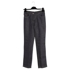 Hermès Jean FR34/36 Baumwolle Leinen Raw Denim Pants Jeans UK6 bis 8 US4 bis 6 Hermes