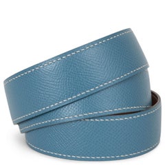 HERMES Jean
Naturelle Courchevel leather 32mm REVERSIBLE Belt Strap 74