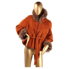 Hermès Jean Paul Gaultier FW 2008 Runway Ad Campaign Orange Shearling Jacket