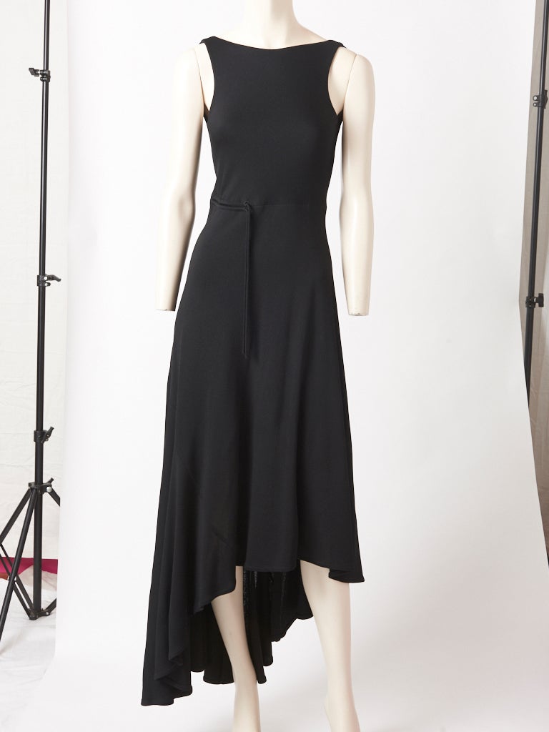  Hermès Jersey Dress with Asymmetric Hem For Sale