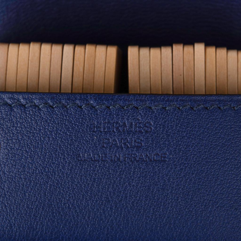 Women's or Men's Hermes Jeu de Dominos In the Pocket Blue Encre Swift Leather New