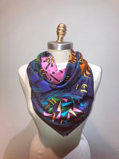 Hermes Jeu De Soie Silk Scarf in Navy