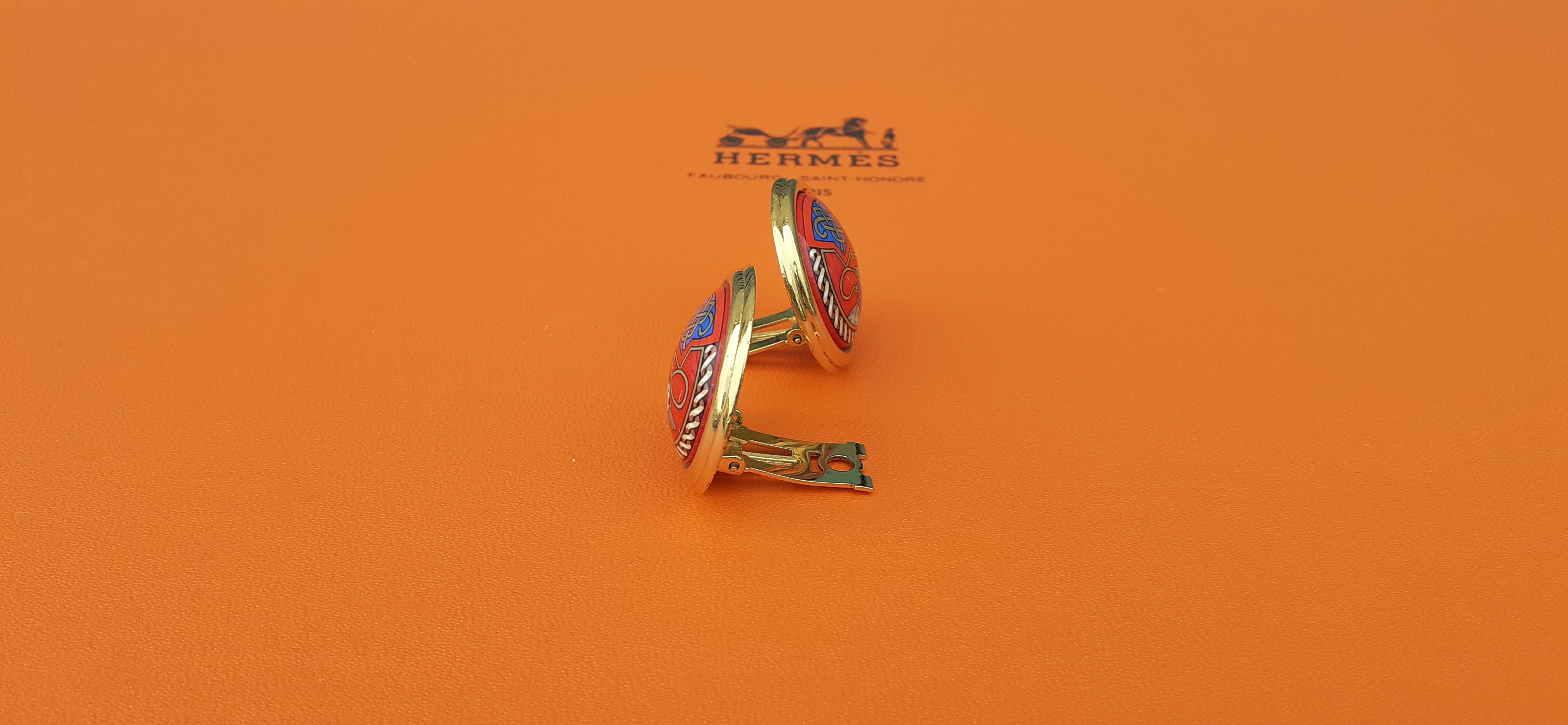 Hermès Jewels Matching Set Bracelet Earrings Greyhound Gold Plated Size 70 For Sale 9