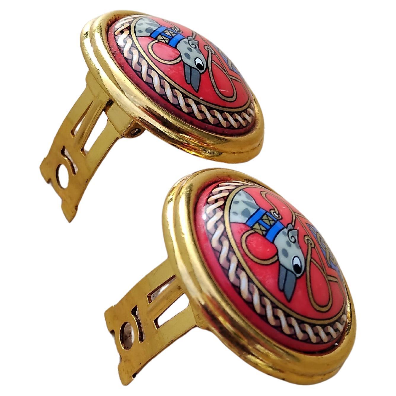 Hermès Jewell Ensemble de Bracelets Boucles d'oreilles Lévrier Or Taille 70 en vente 7