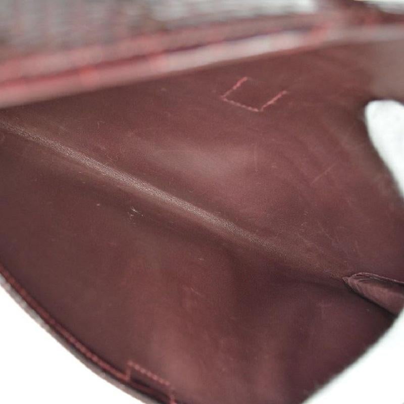 HERMES Jige 29 Burgundy Porosus Crocodile Exotic 'H' Logo Evening Clutch Bag In Good Condition In Chicago, IL