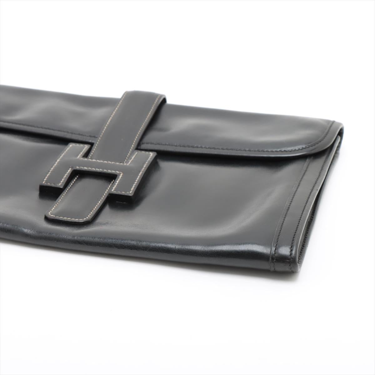 Hermès Jige Box Kalb PM Schwarz Damen im Angebot