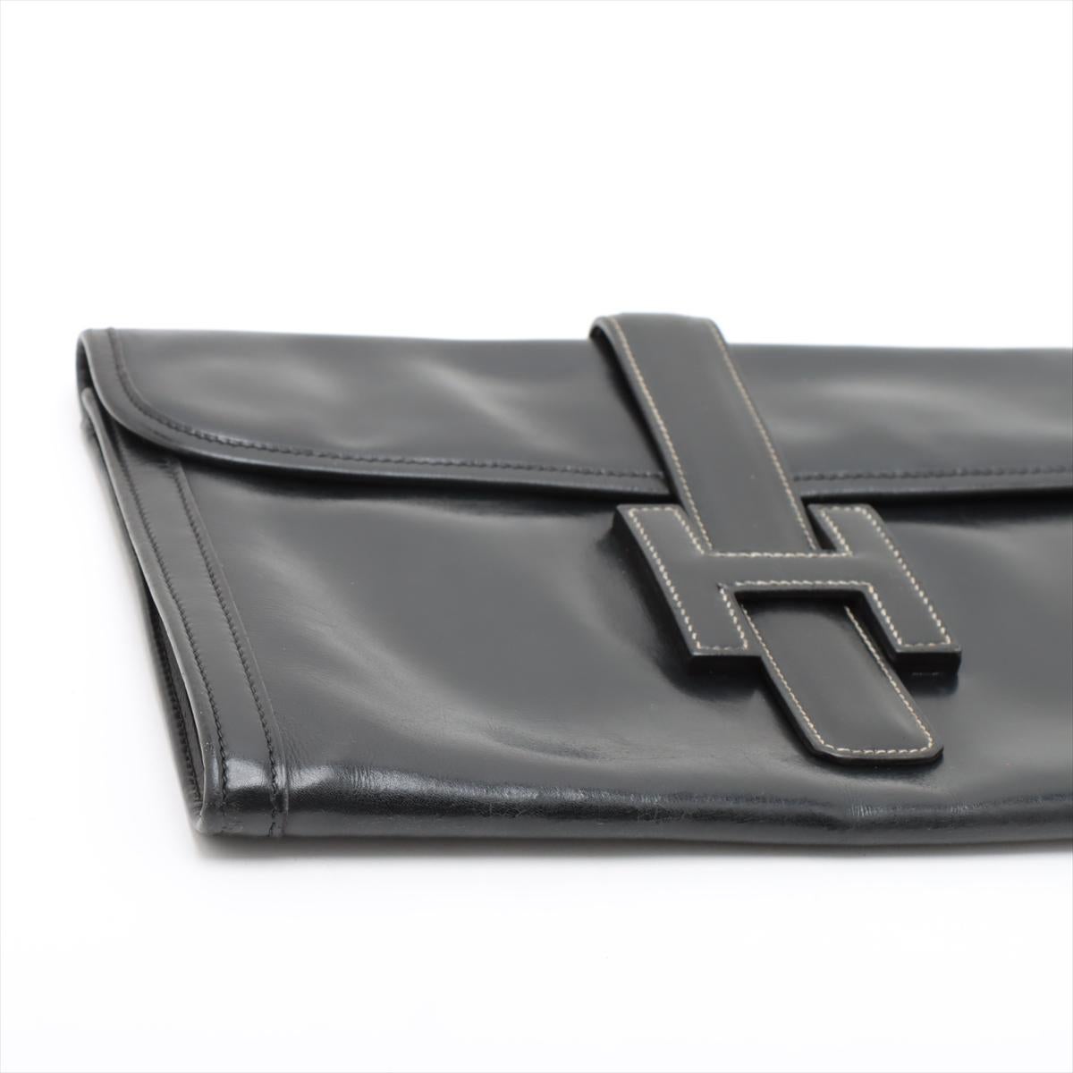 Hermès Jige Box Kalb PM Schwarz im Angebot 1