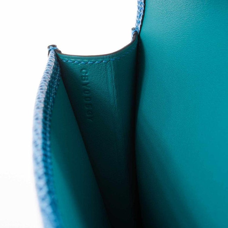 Hermès Jige 29 Blue Suede Lizard Bag