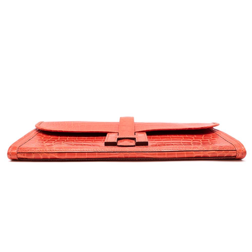 da uomo o donna Hermès Pochette Jige Elan 29 in coccodrillo Sanguine Lisse Niloticus in vendita