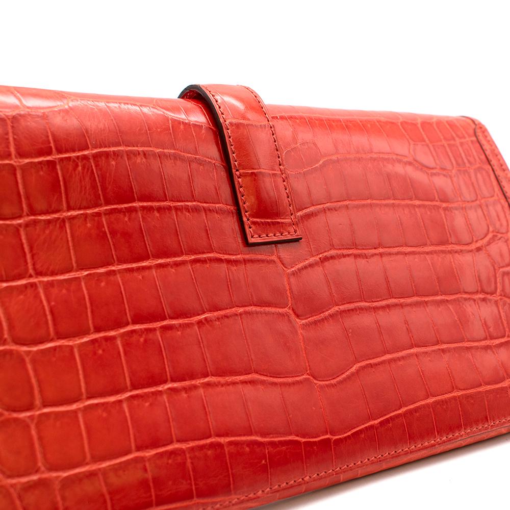 Hermès Pochette Jige Elan 29 in coccodrillo Sanguine Lisse Niloticus in vendita 3