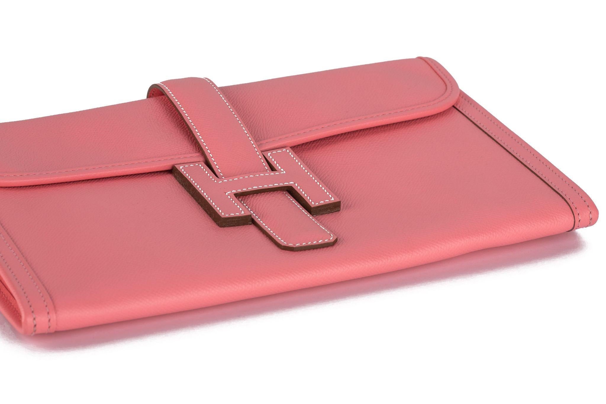 Hermès Jige Elan 29 Clutch Rose Confetti In New Condition For Sale In West Hollywood, CA